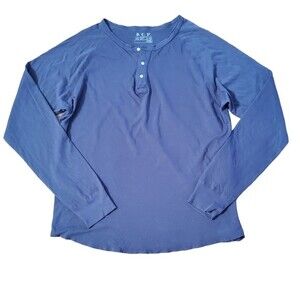 Save Khaki United Raglan Henley Long Sleeve Knit Tee Shirt XXL Purple